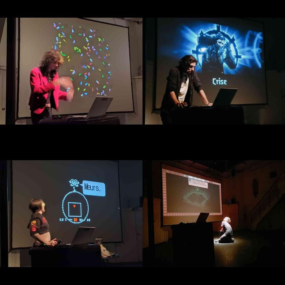 A mosaic of four pictures of playformances