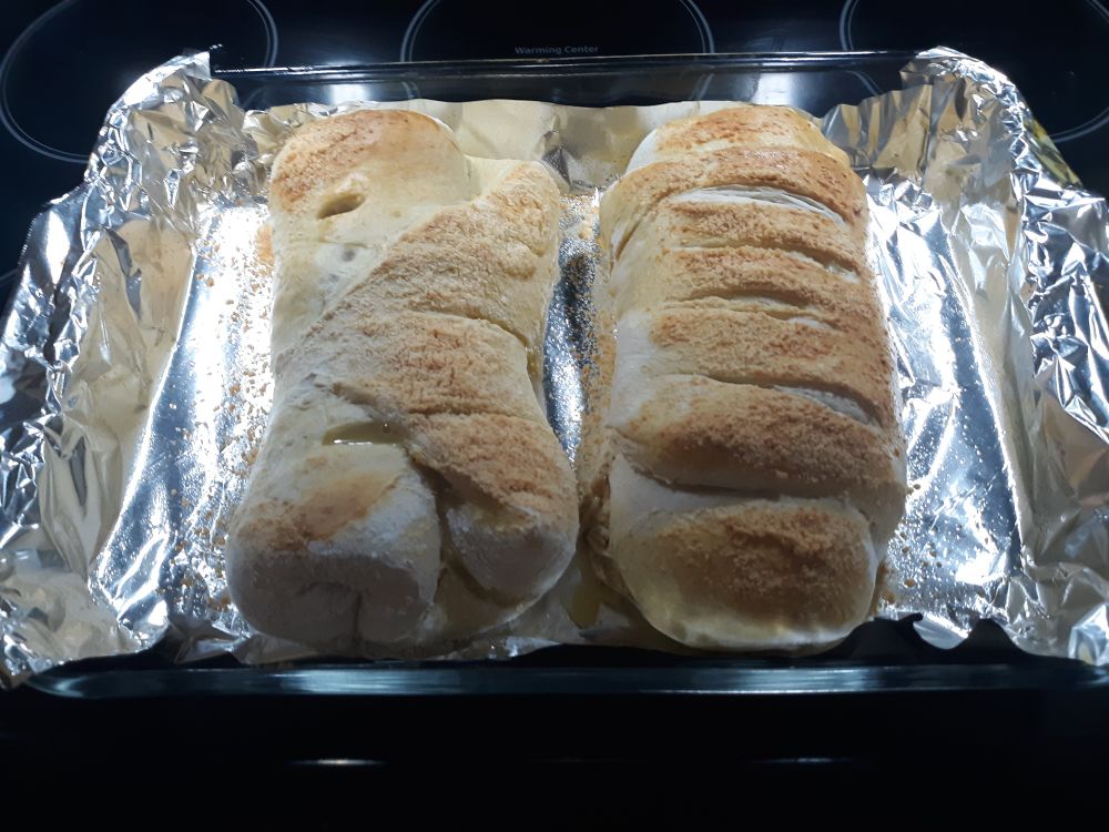 a pair of homemade stromboli