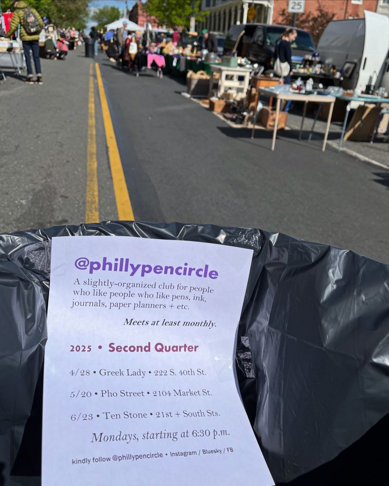 Pen Circle meets 4/28 at 222 S. 40th St. (6:25 pm or so)