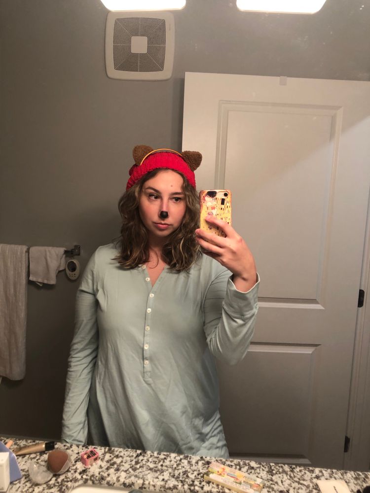 Emmy as the sleepy time tea bear