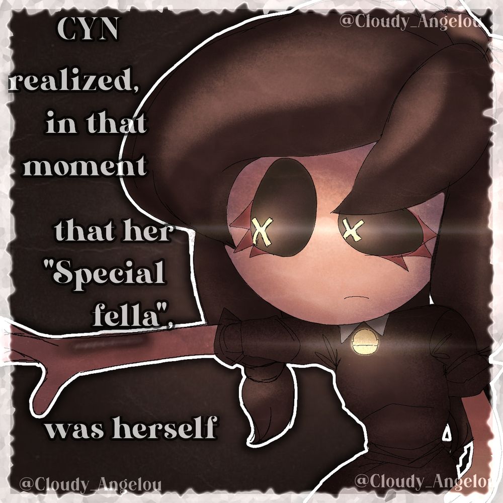 Cyn looking at the wall (with text) 