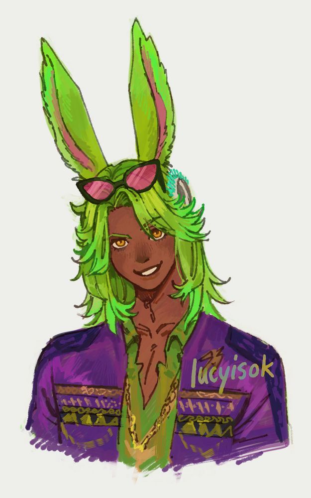 a smirking portrait of dancing green from the ffxiv arcadion raids