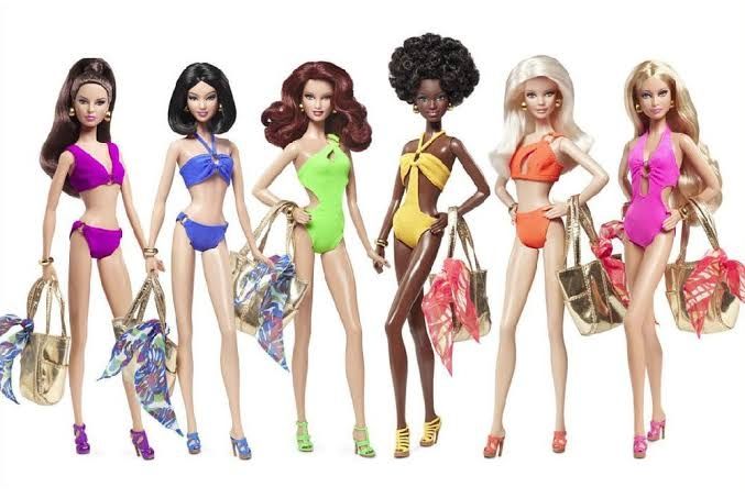 Barbie basics collection 003. Dolls wearing swimwears and have resort theme.