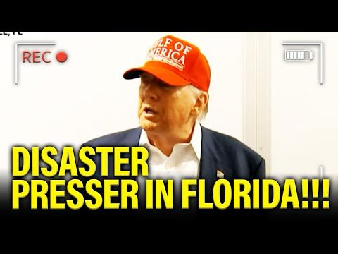 Trump holds DISASTER PRESSER in front OF CAGES!!