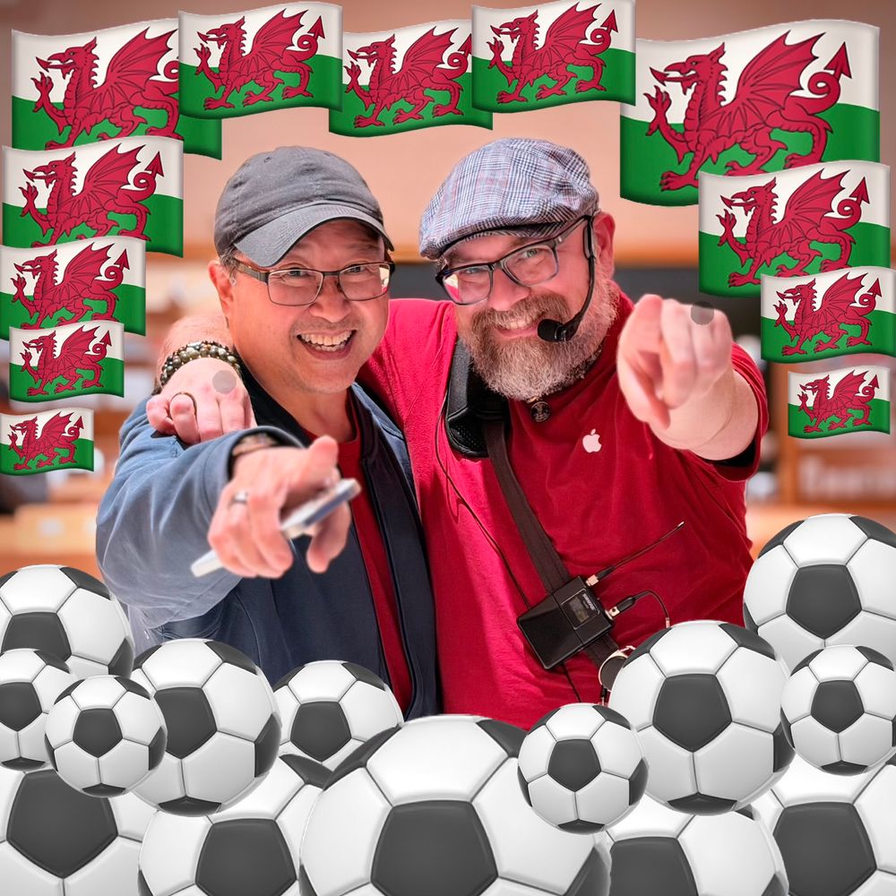 What started as a perfectly normal photograph of two retail employees excitedly looking ahead to their club playing a match tomorrow has morphed, through the agency of silly software tools, and into something much, much different. 

Offered here for you enjoyment and with our apologies…