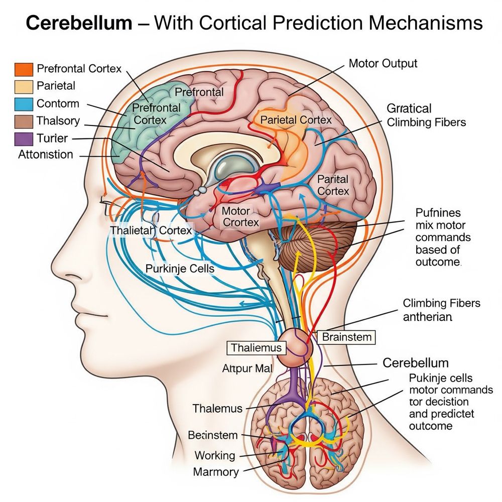 An image of the brain generated by ChatGPT which has mislabeled almost every brain structure and even invented new ones, 