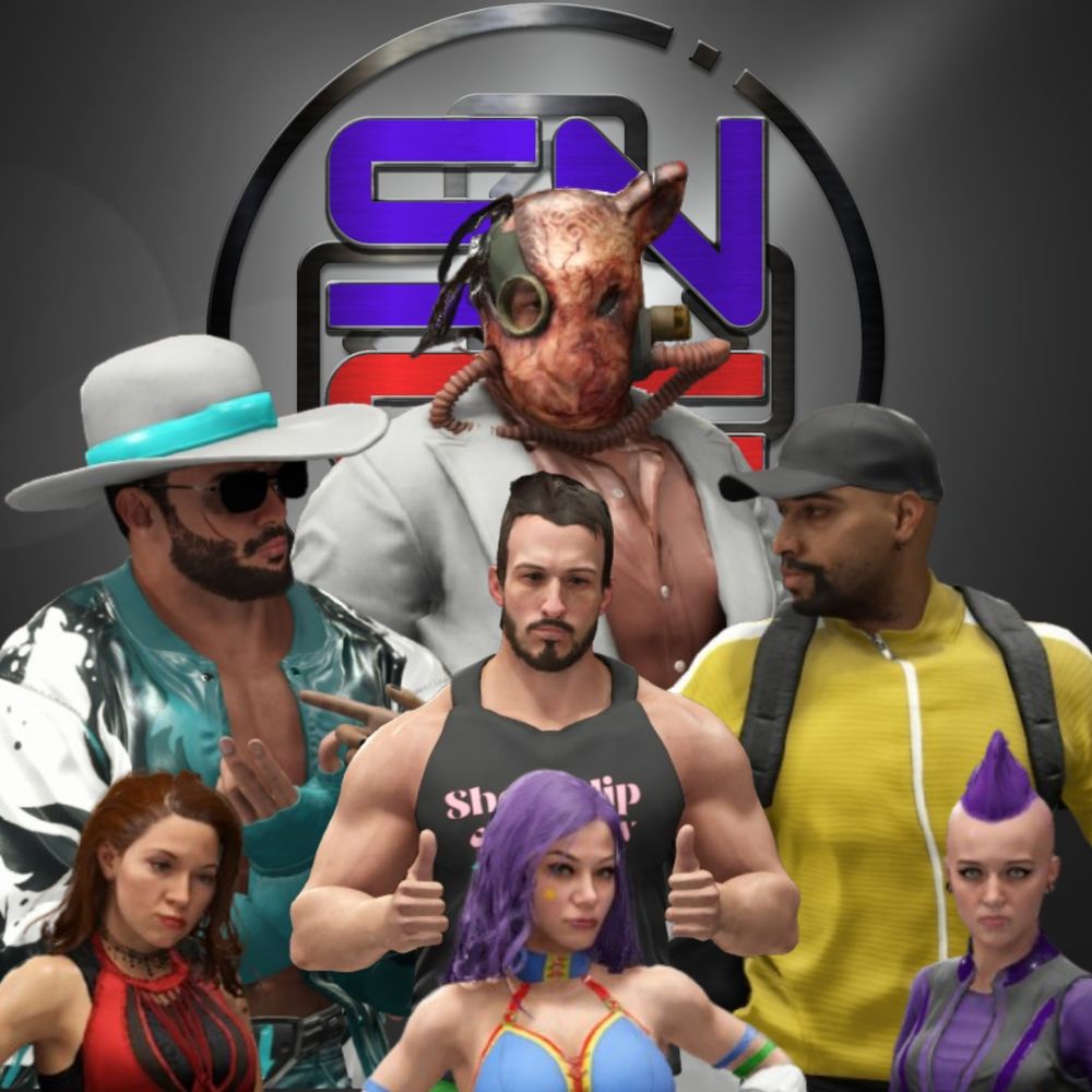Promo image for SNSF featuring Sheepboy, Slothehhh, Weetabix, Stranded, Carla, and Llama in front of the logo