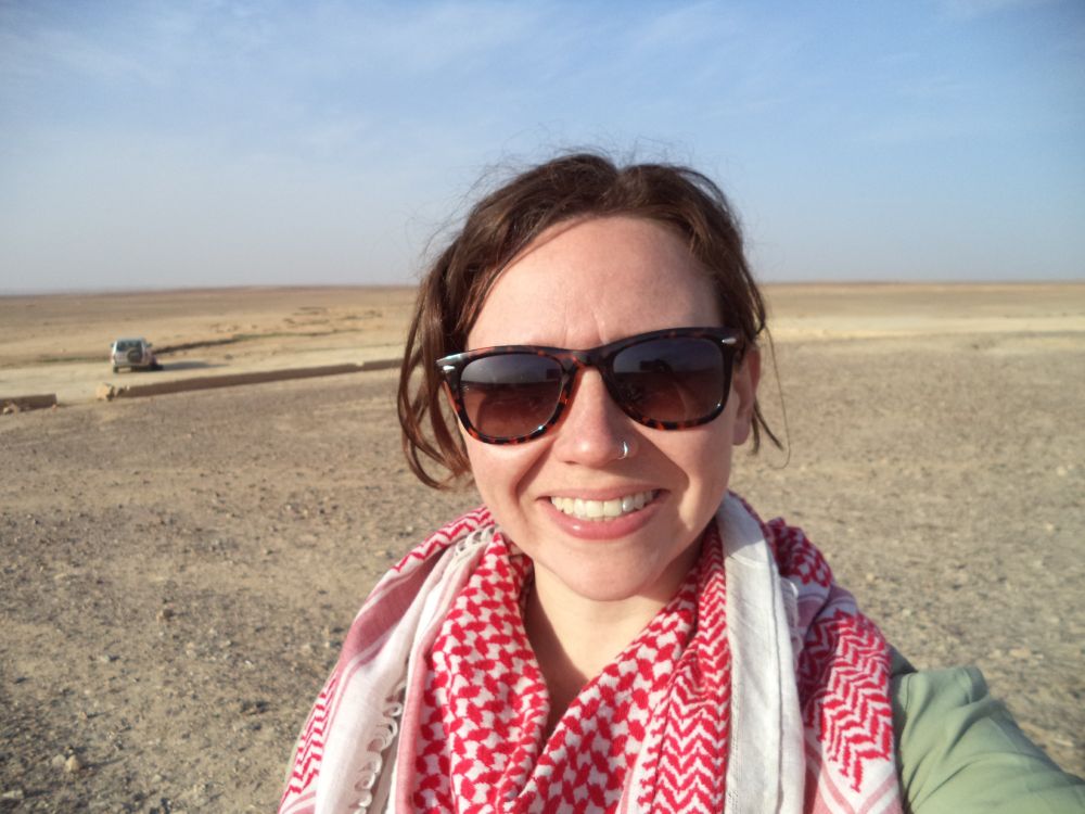 onsite selfie in Jordan at Kharaneh IV 