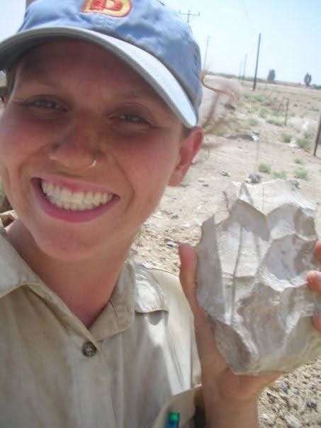me looking extra happy holding a handaxe. 