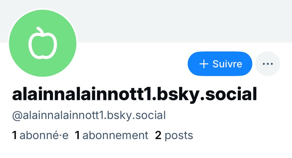 + Suivre
alainnalainnott1.bsky.social
@alainnalainnott1.bsky.social
1 abonné•e 1 abonnement 2 posts
•• •