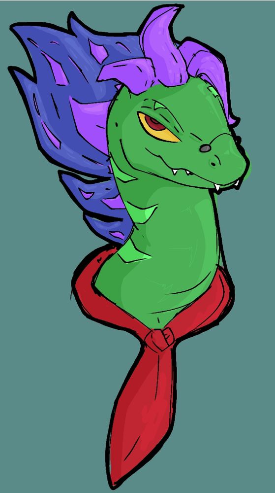 Plasma's OC named Soren wearing a tie.