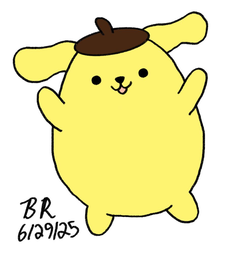 Pompompurin standing happily.