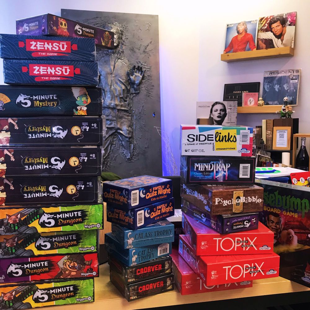 Board games now in stock.