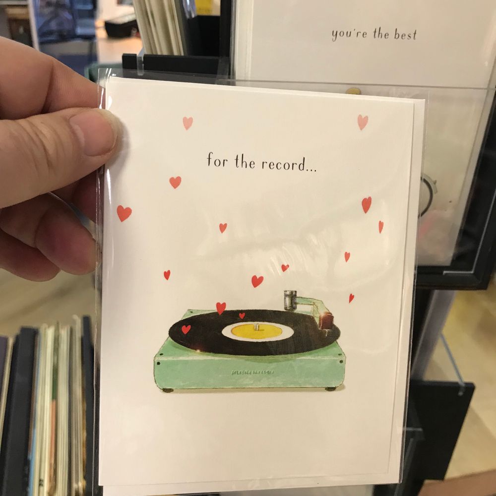 “for the record” greeting card.