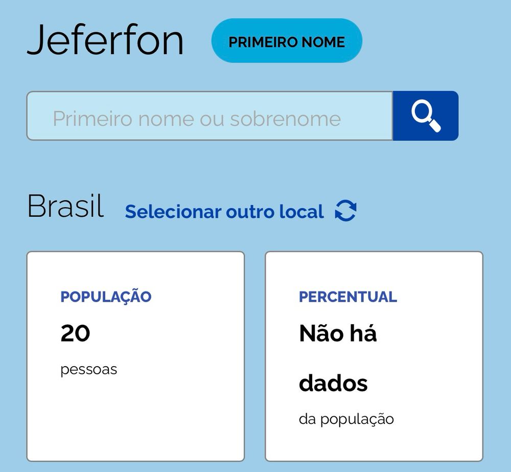 print do site do censo 2022 mostrando que ha vinte pessoas chamadas Jeferfon no Brasil