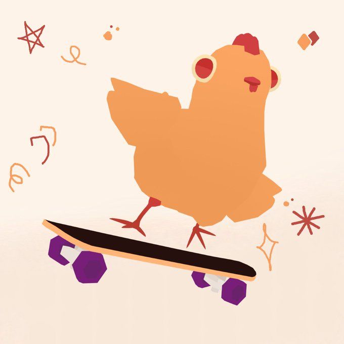 skateboarding chicken

