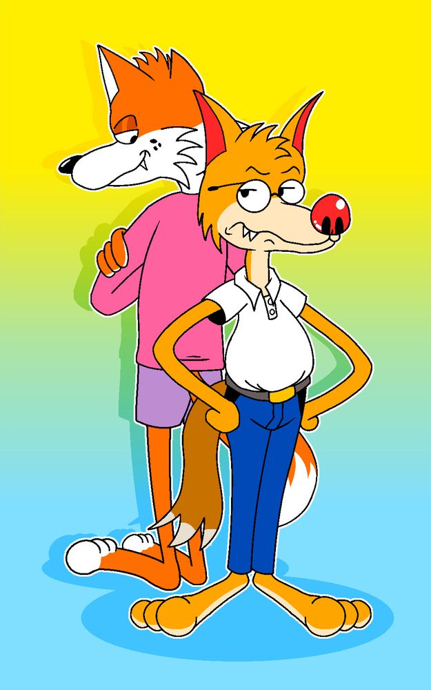 Fabian and Alfred with their backs to each other. Fabian looks smug and Alfred seems bothered.