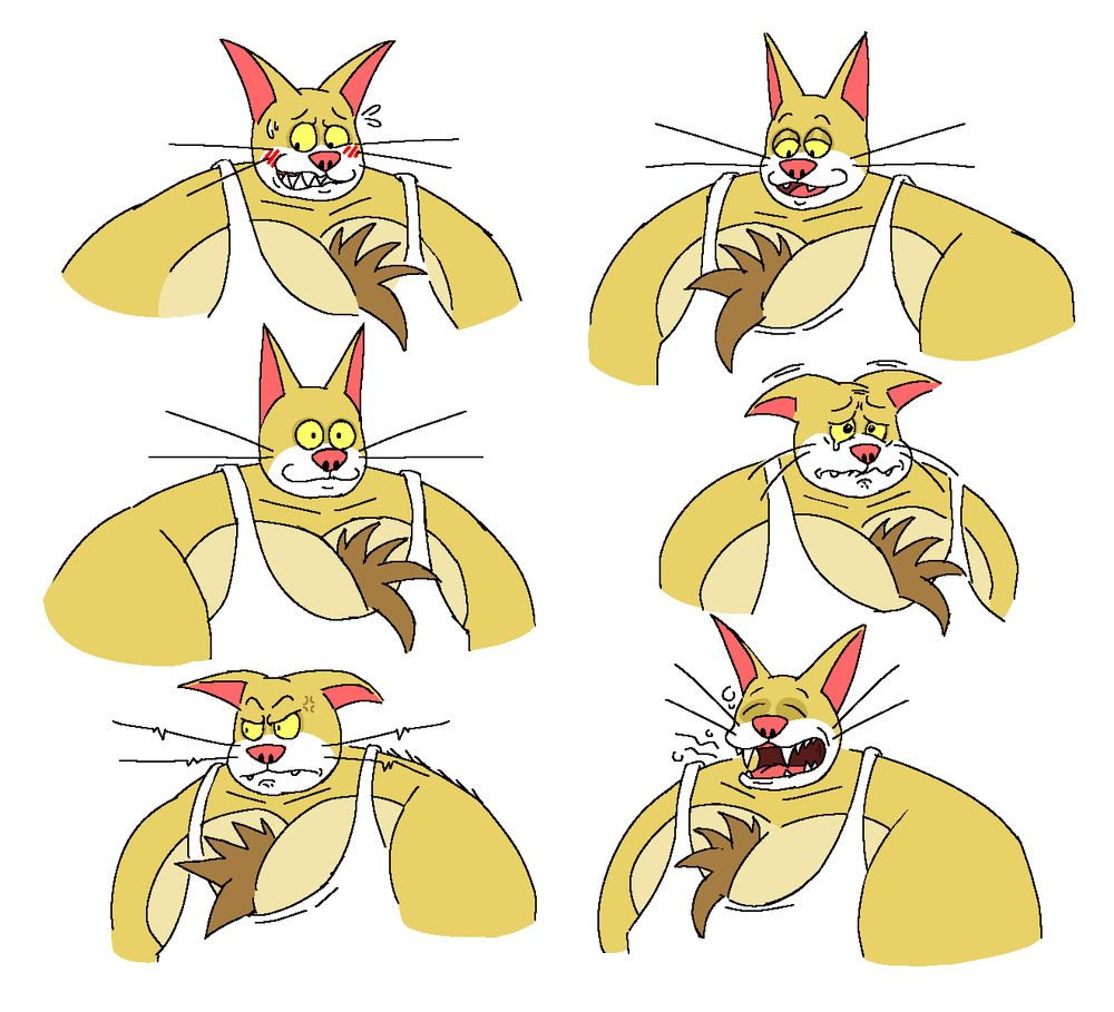 Different sketches of Björn, where he makes various expressions