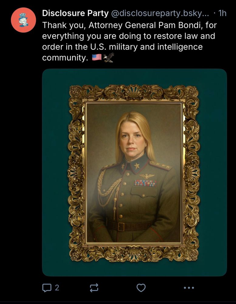 Disclosure Party fawning over Pam Bondi. 