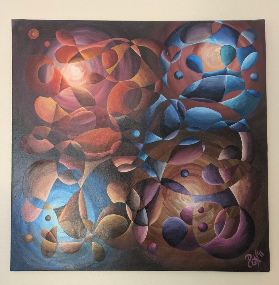 Cosmic.colorful swirly painting
