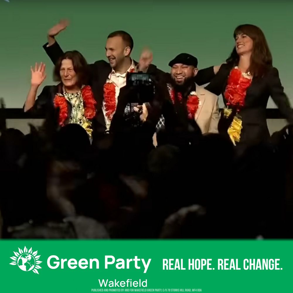 The Green Party leadership team on stage at Conference.