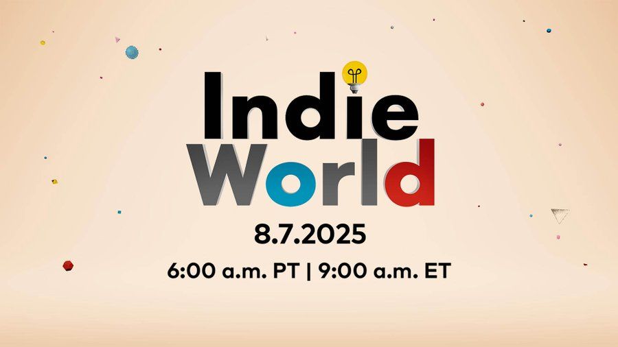 Image d'annonce d'un Nintendo Direct "Indie World" pour le jeudi 8 juillet 2025 à 6:00 PT (15h, heure française)