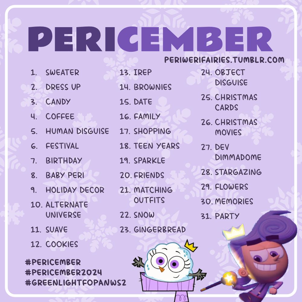 Pericember 2024 prompt list