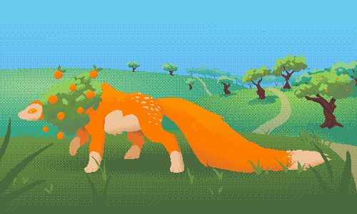 an orange esk wandering away from an orange grove
Orinoco is owned by teddyboy1der on DA