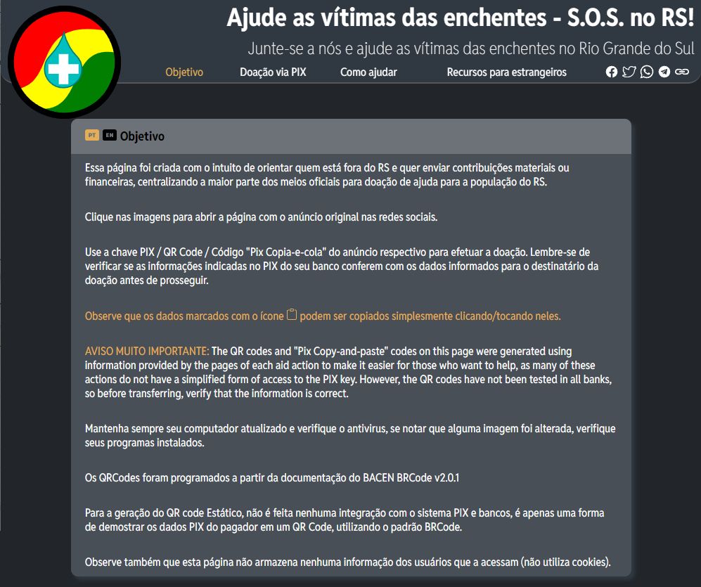 Screenshot do https://sos.in.rs