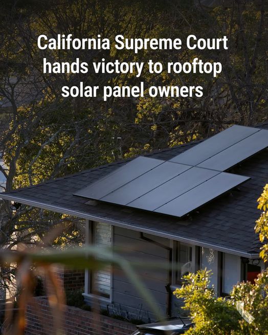 Rooftop solar panels on a home in the Rockridge neighborhood of Oakland, on Feb. 18, 2020. Photo by Anne Wernikoff for CalMatters

Hed: California Supreme Court hands victory to rooftop solar panel owners
