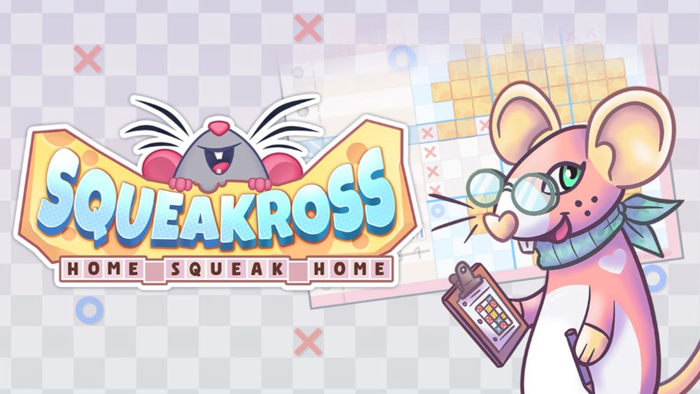 Squeakcross logo with Nini the rat