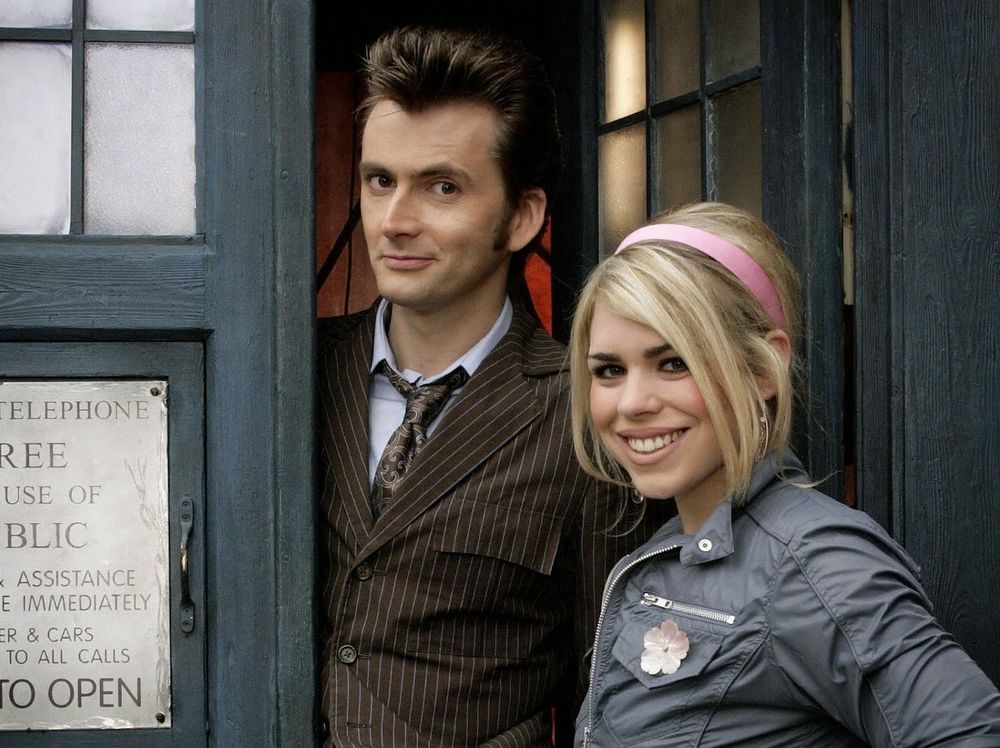 David Tennant and Billie Piper in a promotional image for ‘The Idiot’s Lantern’.