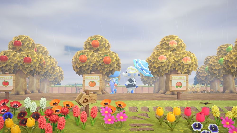 Animal Crossing New Horizons resident hanging out with Tia