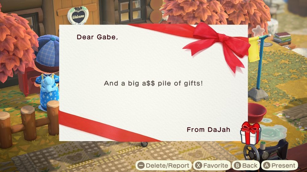 A note from a friend in Animal Crossing New Horizons 