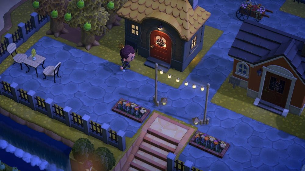 Animal Crossing New Horizons resident running around outside 