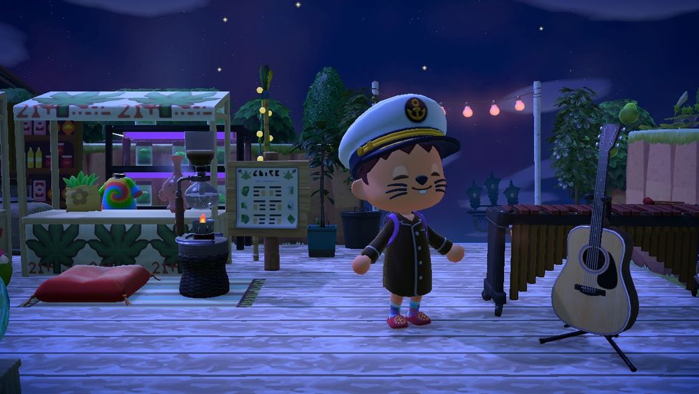 Animal Crossing New Horizons resident playing outside 
