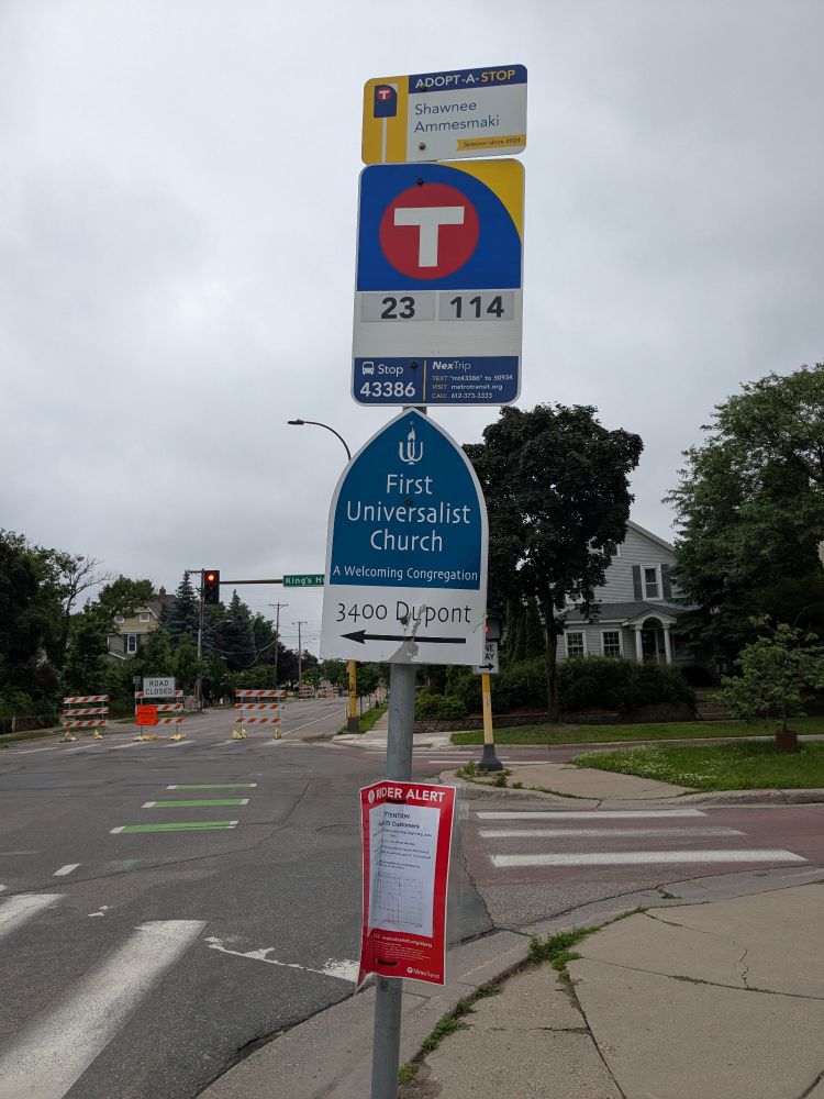 Bus stop for route 23 at 36th St and Dupont Ave