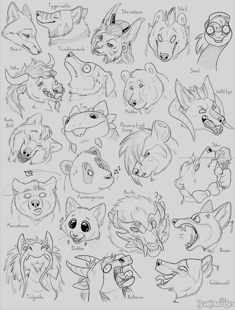 various expressions on random patron's characters part 1