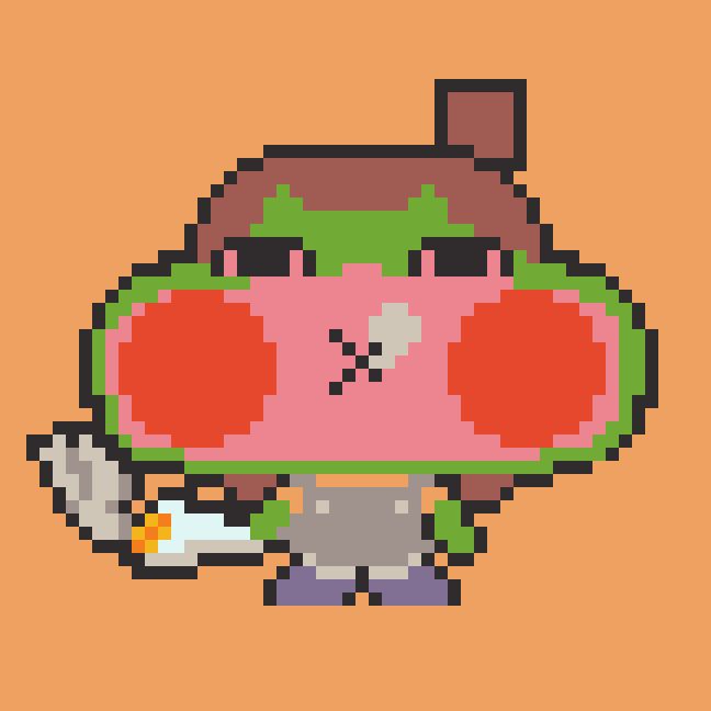 Another Pixel Art also featuring Anubi, this time with her holding in the smoke from the joint, to the point that her face is pink/red and her cheeks are inflated from it. NOO ANUBI YOU DONT NEED TO HOLD IT IN!!