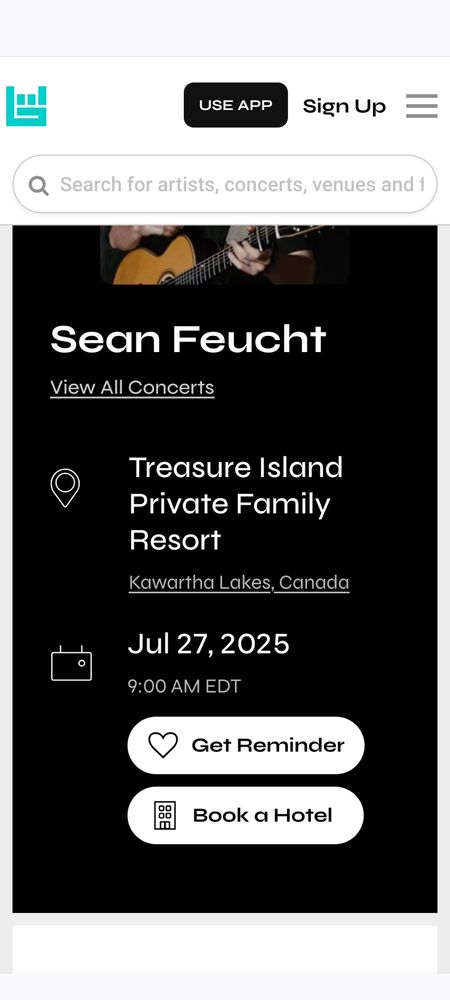 Screenshot of free event by Sean Feucht 