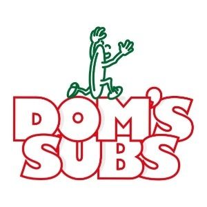 The logo of a sandwich shop called "Dom's Subs"