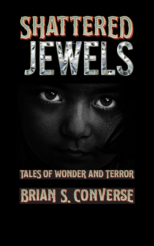 A cover for Shattered Jewels: Tales of Wonder and Terror that harkens back to pulp novels. 