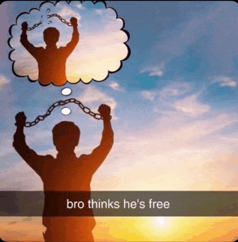 “Bro thinks he’s free” meme