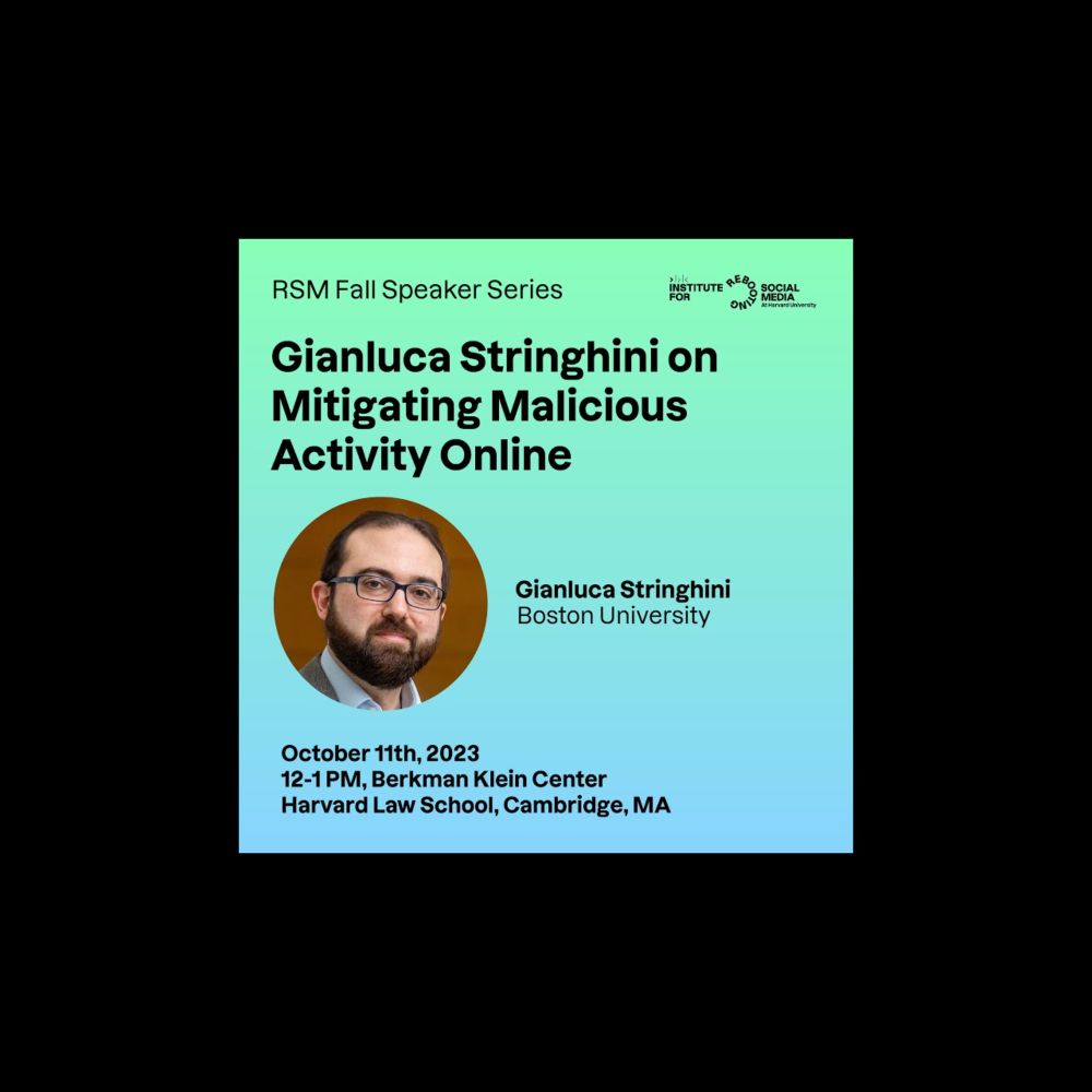 Gianluca Stringhini on Mitigating Malicious Activity Online (RSM Speaker Series)