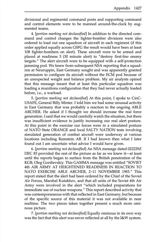 Page 2 of General Perroots’s 1989 "End of Tour Report Addendum” as reproduced in the State Department publication “Foreign Relations of the United States, 1981–1988, Volume IV, Soviet Union, January 1983–March 1985” page 1427.