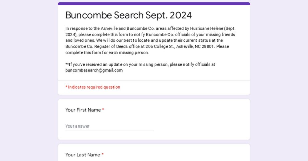 Buncombe Search Sept. 2024 / Buncombe Busqúeda septiembre de 2024