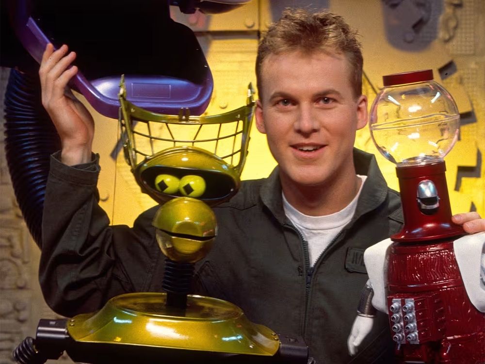 Crow T Robot, Mike Nelson, and Tom Servo from MST3K