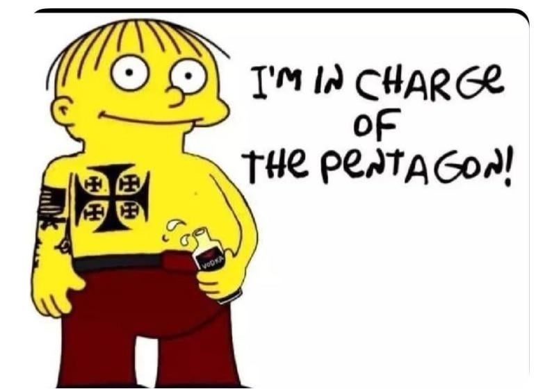 Ralph Wiggum as Pete Hegseth: "I'm in charge of the Pentagon!"