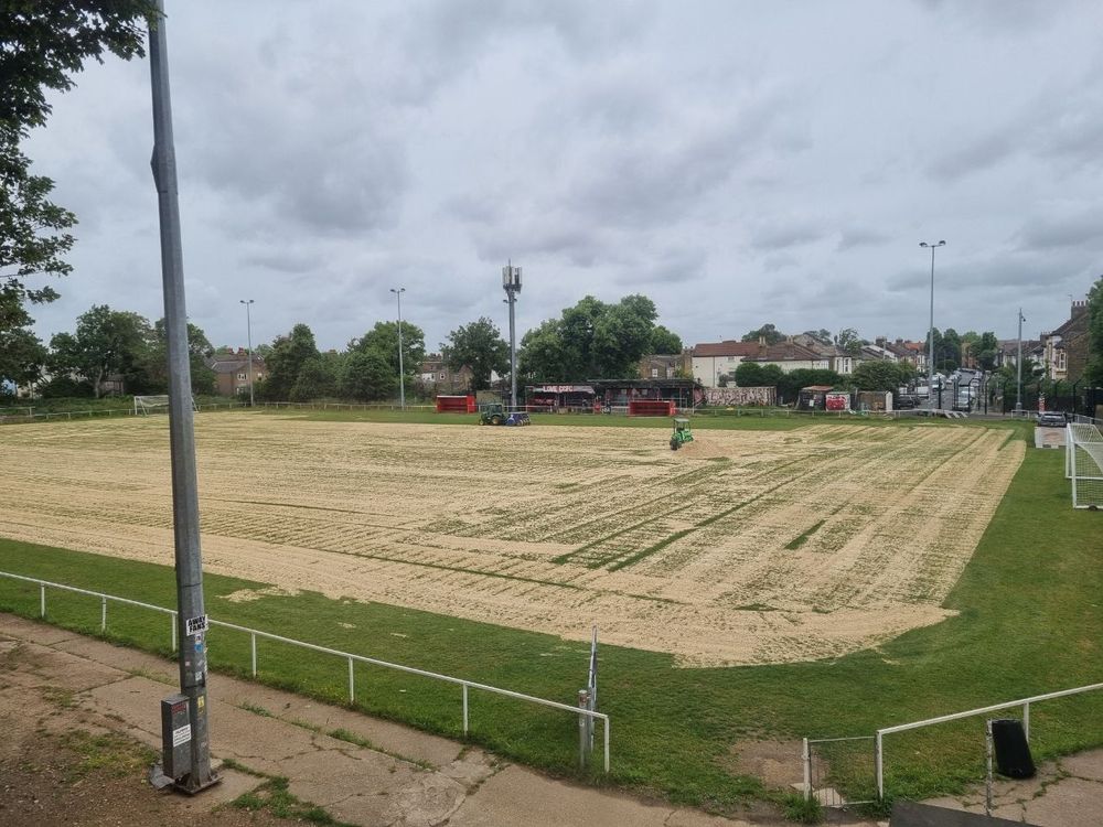 Pitch with tractor on it