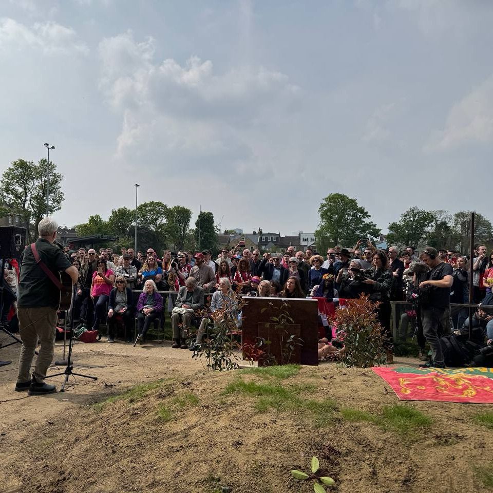 Crowd watches Billy Bragg 